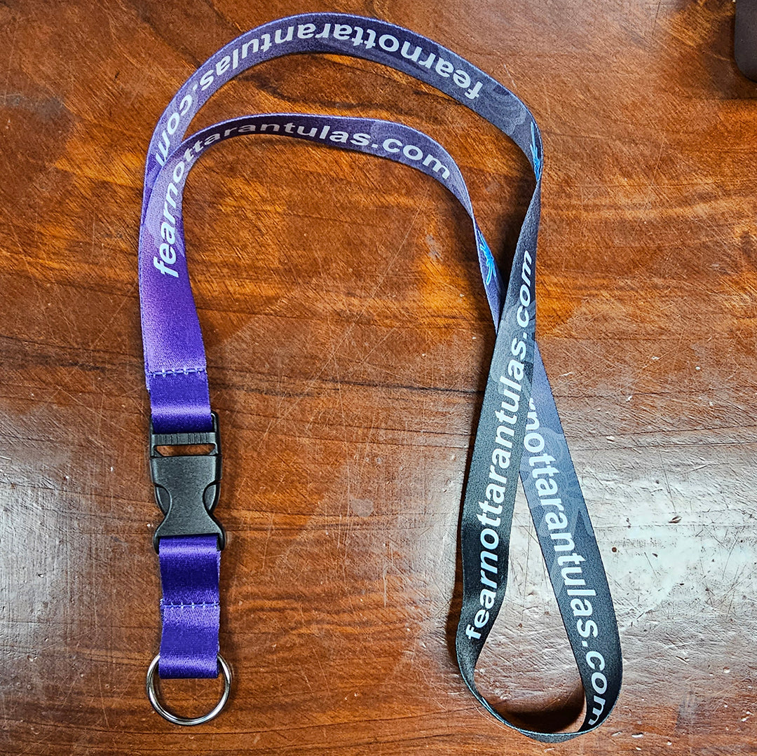 Fear Not Tarantulas Lanyard / PURPLE Shipped only with live spider purchase. - Fear Not Tarantulas, Inc. Fear Not Tarantulas Lanyard / PURPLE Shipped only with live spider purchase.