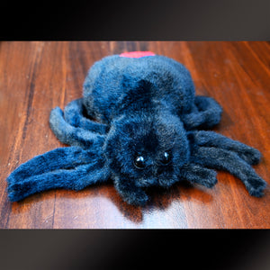 Plush Spider Black with red on the back. 8" x 10"