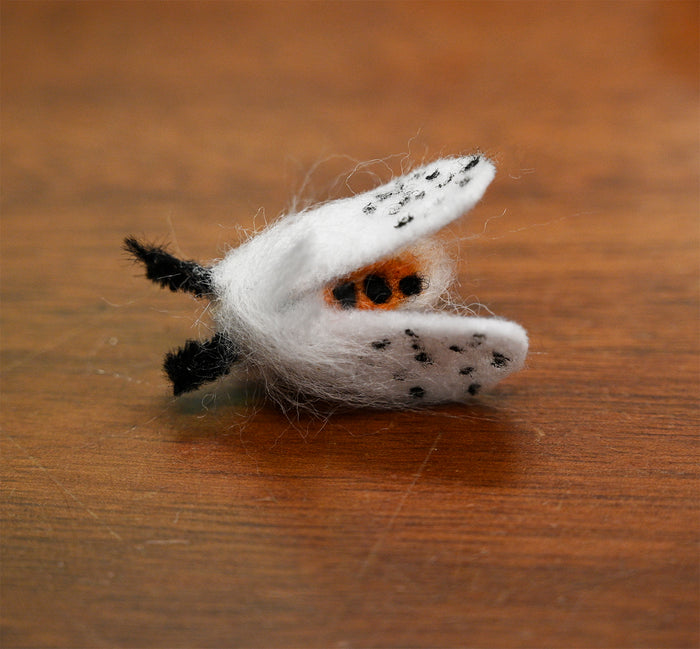 Felted Moth Pin about 1 1/2"  SHIPS ONLY WITH A SPIDERLING PURCHASE.