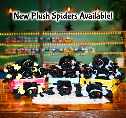 Plush Spiders! FREE for orders $50 and over. (after discounts and does not include shipping) One freebie per shipment.