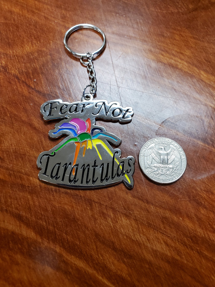Fear Not Tarantulas Keychain Shipped only with live spider purchase. FREE for orders $50 and over! (after discounts and does not include shipping) One freebie per shipment.