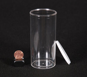 Vial with EXTRA VENTILATION  - Large 50 dram 4 1/4" tall x 1 7/8" wide. EXTRA HOLES have been drilled on the side for species such as C. versicolor.  Includes substrate and foliage. 1 per shipment